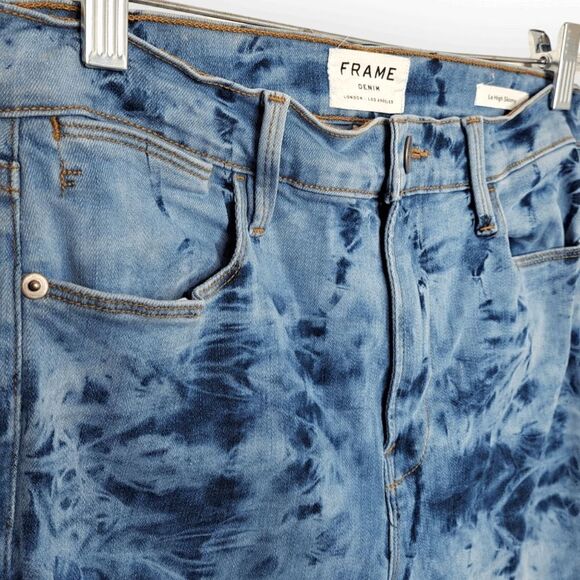 FRAME DENIM Le High Rise Skinny Raw Edge Jeans Denim Gaze size 30 - Picture 7 of 11